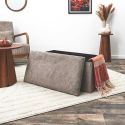 Banc Coffre Pliable Côtelé Taupe 76x38 cm
