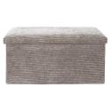 Banc Coffre Pliable Côtelé Taupe 76x38 cm