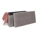 Banc Coffre Pliable Côtelé Taupe 76x38 cm