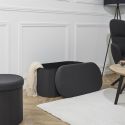 Coffre Banc Pliable Noir 76x38 cm