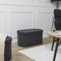Coffre Banc Pliable Noir 76x38 cm