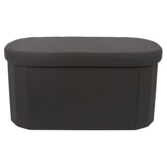 Coffre Banc Pliable Noir 76x38 cm