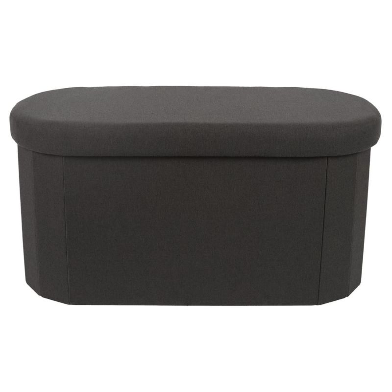 Coffre Banc Pliable Noir 76x38 cm