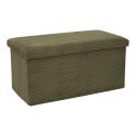 AMORY - Banc coffre pliable côtelé vert 76x38 cm