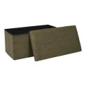 AMORY - Banc coffre pliable côtelé vert 76x38 cm