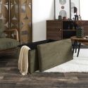 AMORY - Banc coffre pliable côtelé vert 76x38 cm