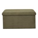 AMORY - Banc coffre pliable côtelé vert 76x38 cm