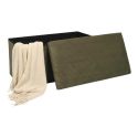 AMORY - Banc coffre pliable côtelé vert 76x38 cm