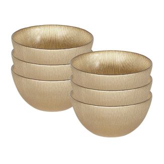 Lot de 6 Bols en Verre Doré 70cl