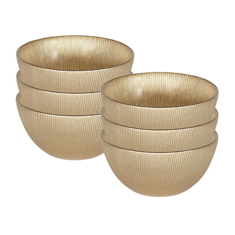 Lot de 6 Bols en Verre Doré 70cl