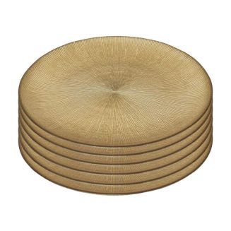 Lot de 6 Assiettes en Verre Doré Ø27cm