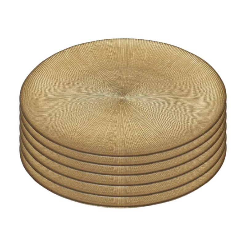 Lot de 6 Assiettes en Verre Doré Ø27cm