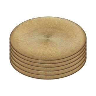 Lot de 6 Assiettes en Verre Doré Ø21cm