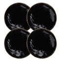 Lot de 4 Sous-Assiette Ø35cm en Manguier Naturel et Noir