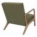 AMORY - Fauteuil en velours côtelé coloris vert pieds et accoudoirs en hévéa