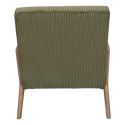 AMORY - Fauteuil en velours côtelé coloris vert pieds et accoudoirs en hévéa