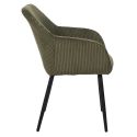 AMORY - Lot de 2 fauteuils de table en velours côtelé coloris vert