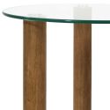 INAYA - Lot de 2 Tables basses gigogne rondes en verre trempé pieds en hévéa