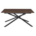 COLETTE - Table repas extensible 150/210 en bois et MDF piètement métal noir