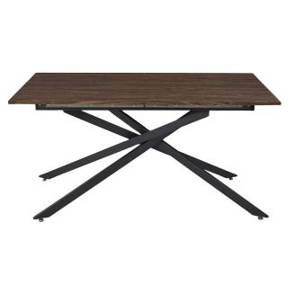 COLETTE - Table repas extensible 150/210 en bois et MDF piètement métal noir