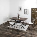 COLETTE - Table repas extensible 150/210 en bois et MDF piètement métal noir