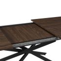 COLETTE - Table repas extensible 150/210 en bois et MDF piètement métal noir