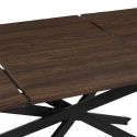 COLETTE - Table repas extensible 150/210 en bois et MDF piètement métal noir