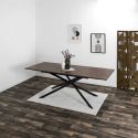 COLETTE - Table repas extensible 150/210 en bois et MDF piètement métal noir