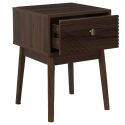 COLETTE - Chevet 1 tiroir en bois et MDF pieds en pin teinté chêne foncé