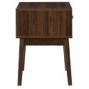 COLETTE - Chevet 1 tiroir en bois et MDF pieds en pin teinté chêne foncé