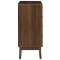 COLETTE - Commode 4 tiroirs en bois et MDF pieds en pin teinté chêne foncé
