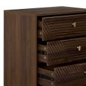 COLETTE - Commode 4 tiroirs en bois et MDF pieds en pin teinté chêne foncé