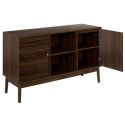 COLETTE - Buffet 2 portes 2 niches en bois et MDF pieds en pin teinté chêne foncé