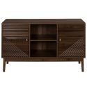COLETTE - Buffet 2 portes 2 niches en bois et MDF pieds en pin teinté chêne foncé