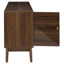 COLETTE - Buffet 2 portes 2 niches en bois et MDF pieds en pin teinté chêne foncé