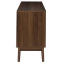COLETTE - Buffet 2 portes 2 niches en bois et MDF pieds en pin teinté chêne foncé