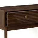 COLETTE - Console 2 tiroirs en bois et MDF pieds en pin teinté chêne foncé