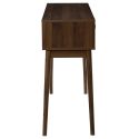 COLETTE - Console 2 tiroirs en bois et MDF pieds en pin teinté chêne foncé