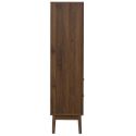COLETTE - Bibliothèque 2 tiroirs 5 niches en bois et MDF pieds en pin teinté chêne foncé