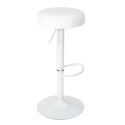 SMIDO - Lot de 2 Tabourets Réglables Simili Blanc