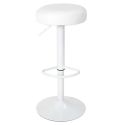 SMIDO - Lot de 2 Tabourets Réglables Simili Blanc