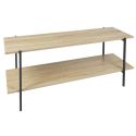 DARA - Banc TV 2 Plateaux Métal et Aspect Bois