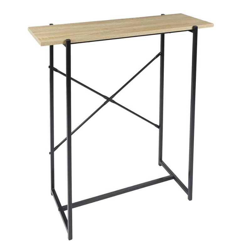 DARA - Console simple plateau Métal et Aspect Bois DARA - Console simple plateau Métal et Aspect Bois