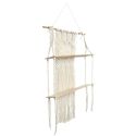 Etagère murale double bohème en macramé et plateaux en bois