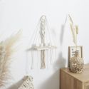 Etagère murale 25cm bohème en corde et plateau en bois