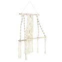 Etagère murale 30cm bohème en macramé et plateau en bois