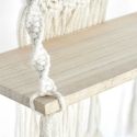Etagère murale 30cm bohème en macramé et plateau en bois