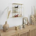 Etagère décorative dorée en métal martelé