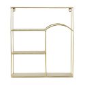 Etagère décorative dorée en métal martelé
