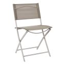 SANAE - Lot de 4 Chaises de Jardin Pliantes Beige